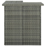 Corner Bar Table Grey 100x50x105 Cm Poly Rattan - Front View
