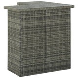 Corner Bar Table Grey 100x50x105 Cm Poly Rattan - Side View