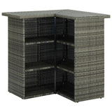 Corner Bar Table Grey 100x50x105 Cm Poly Rattan - Top-Down View