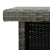 Corner Bar Table Grey 100x50x105 Cm Poly Rattan - Rear View