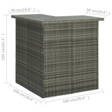 Corner Bar Table Grey 100x50x105 Cm Poly Rattan - Close-Up Angle