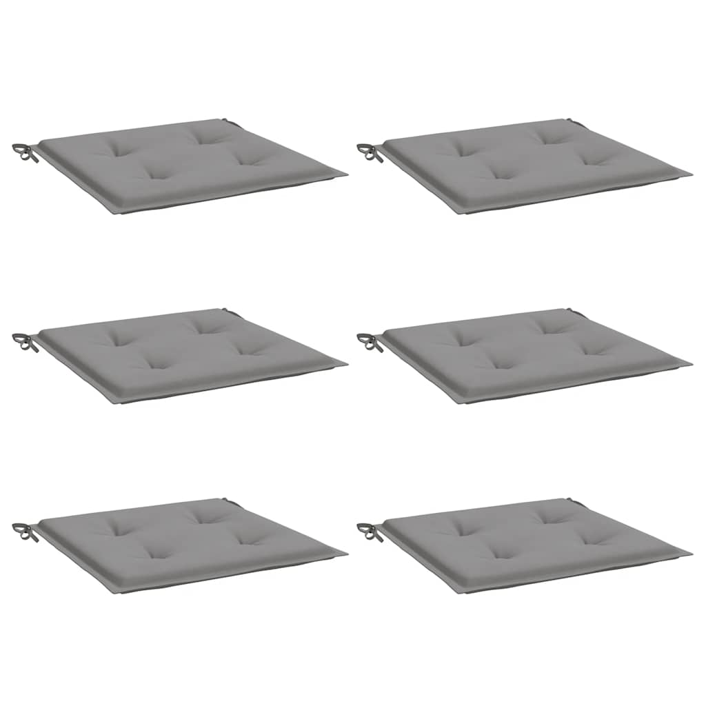 Garden Chair Cushions 6 pcs Grey 40x40x4 cm Oxford Fabric