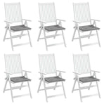 Garden Chair Cushions 6 pcs Grey 40x40x3 cm Oxford Fabric