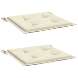 Garden Chair Cushions 2 pcs Cream 40x40x4 cm Oxford Fabric - Side View