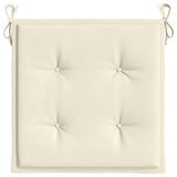 Garden Chair Cushions 2 pcs Cream 40x40x4 cm Oxford Fabric - Rear View
