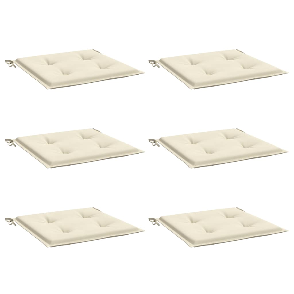 Garden Chair Cushions 6 pcs Cream 40x40x4 cm Oxford Fabric