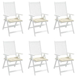 Garden Chair Cushions 6 pcs Cream 40x40x4 cm Oxford Fabric - Top-Down View
