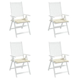 Garden Chair Cushions 4 pcs Cream 50x50x3 cm Oxford Fabric - Top-Down View