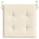 Garden Chair Cushions 4 pcs Cream 50x50x3 cm Oxford Fabric - Rear View