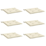Garden Chair Cushions 6 pcs Cream 50x50x3 cm Oxford Fabric - Side View