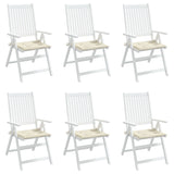 Garden Chair Cushions 6 pcs Cream 50x50x3 cm Oxford Fabric - Top-Down View