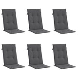 Garden Highback Chair Cushions 6 pcs Anthracite 120x50x3 cm Fabric - Side View