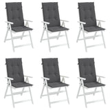 Garden Highback Chair Cushions 6 pcs Anthracite 120x50x3 cm Fabric - Top-Down View