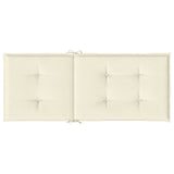 Garden Highback Chair Cushions 6 pcs Cream 120x50x3 cm Fabric - Close-Up Angle