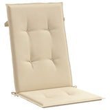 Garden Highback Chair Cushions 6 pcs Beige 120x50x3 cm Fabric