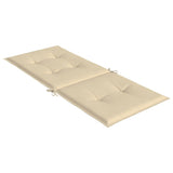 Garden Highback Chair Cushions 6 pcs Beige 120x50x3 cm Fabric - Rear View
