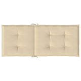 Garden Highback Chair Cushions 6 pcs Beige 120x50x3 cm Fabric - Close-Up Angle