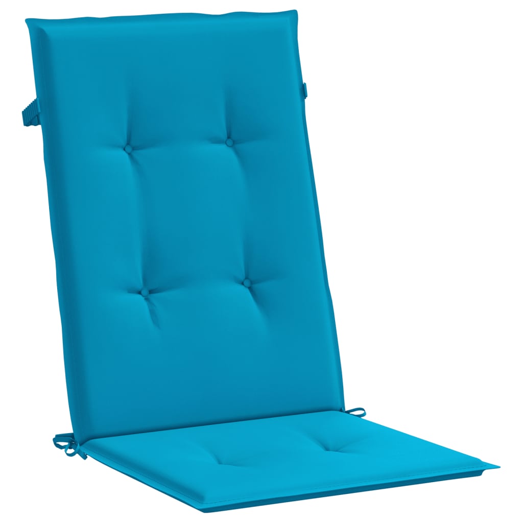 Garden Highback Chair Cushions 6 pcs Blue 120x50x3 cm Fabric