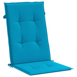Garden Highback Chair Cushions 6 pcs Blue 120x50x3 cm Fabric