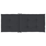 Garden Highback Chair Cushions 6 pcs Black 120x50x3 cm Fabric