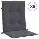 Garden Lowback Chair Cushions 6 pcs Anthracite Oxford Fabric