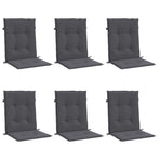 Garden Lowback Chair Cushions 6 pcs Anthracite Oxford Fabric