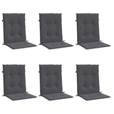 Garden Lowback Chair Cushions 6 pcs Anthracite Oxford Fabric - Side View