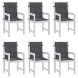 Garden Lowback Chair Cushions 6 pcs Anthracite Oxford Fabric - Top-Down View