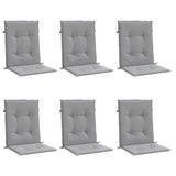 Garden Lowback Chair Cushions 6 pcs Grey Oxford Fabric