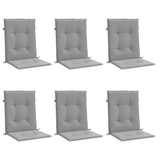 Garden Lowback Chair Cushions 6 pcs Grey Oxford Fabric - Side View