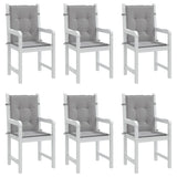 Garden Lowback Chair Cushions 6 pcs Grey Oxford Fabric - Top-Down View