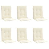 Garden Lowback Chair Cushions 6 pcs Cream 100x50x3 cm Oxford Fabric - Side View