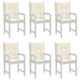 Garden Lowback Chair Cushions 6 pcs Cream 100x50x3 cm Oxford Fabric - Top-Down View
