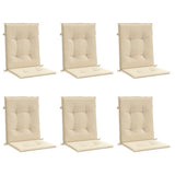 Garden Lowback Chair Cushions 6 pcs Beige 100x50x3 cm Oxford Fabric