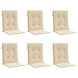 Garden Lowback Chair Cushions 6 pcs Beige 100x50x3 cm Oxford Fabric - Side View
