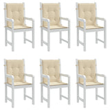 Garden Lowback Chair Cushions 6 pcs Beige 100x50x3 cm Oxford Fabric - Top-Down View