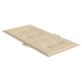 Garden Lowback Chair Cushions 6 pcs Beige 100x50x3 cm Oxford Fabric - Rear View