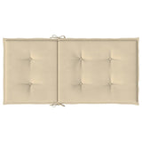 Garden Lowback Chair Cushions 6 pcs Beige 100x50x3 cm Oxford Fabric - Close-Up Angle