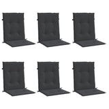 Garden Lowback Chair Cushions 6 pcs Black 100x50x3 cm Oxford Fabric - Side View