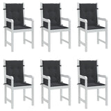 Garden Lowback Chair Cushions 6 pcs Black 100x50x3 cm Oxford Fabric - Top-Down View