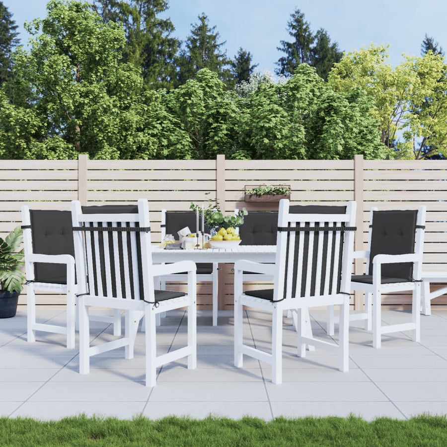 Garden Lowback Chair Cushions 6 pcs Black 100x50x3 cm Oxford Fabric