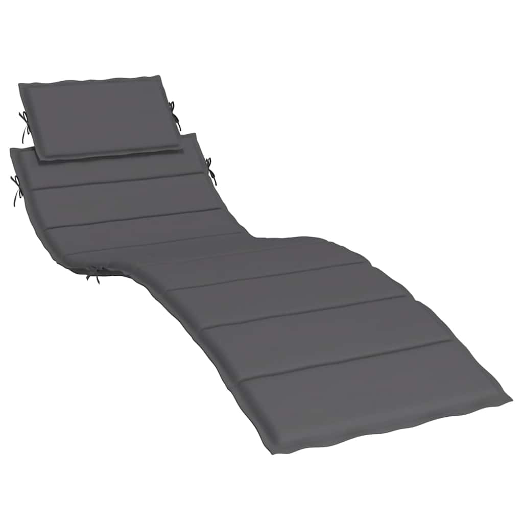 Sun Lounger Cushion Anthracite 186x58x4cm Oxford Fabric