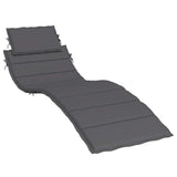 Sun Lounger Cushion Anthracite 186x58x4cm Oxford Fabric - Front View