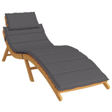 Sun Lounger Cushion Anthracite 186x58x4cm Oxford Fabric - Side View