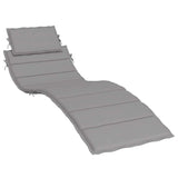 Sun Lounger Cushion Grey 186x58x4cm Oxford Fabric