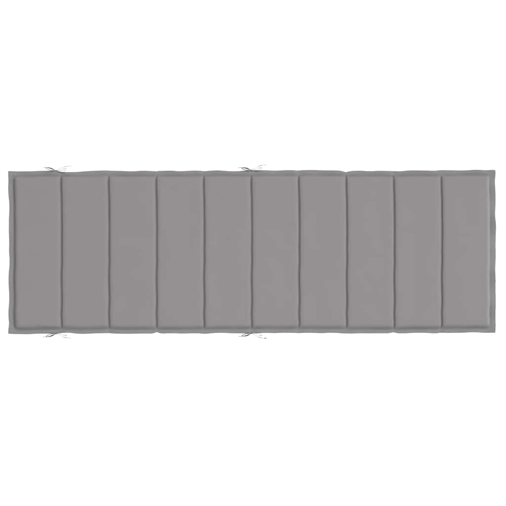 Sun Lounger Cushion Grey 186x58x4cm Oxford Fabric