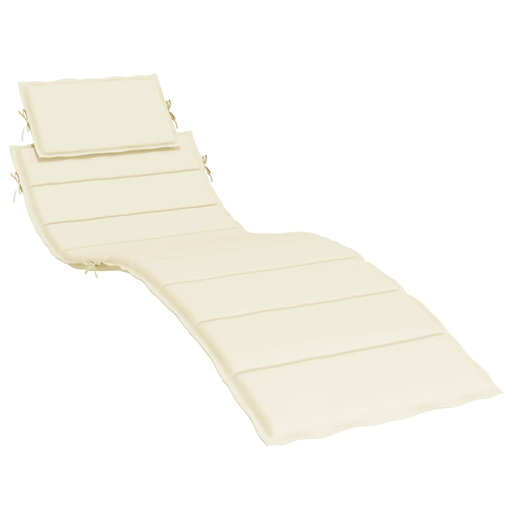 Sun Lounger Cushion Cream 186x58x4cm Oxford Fabric