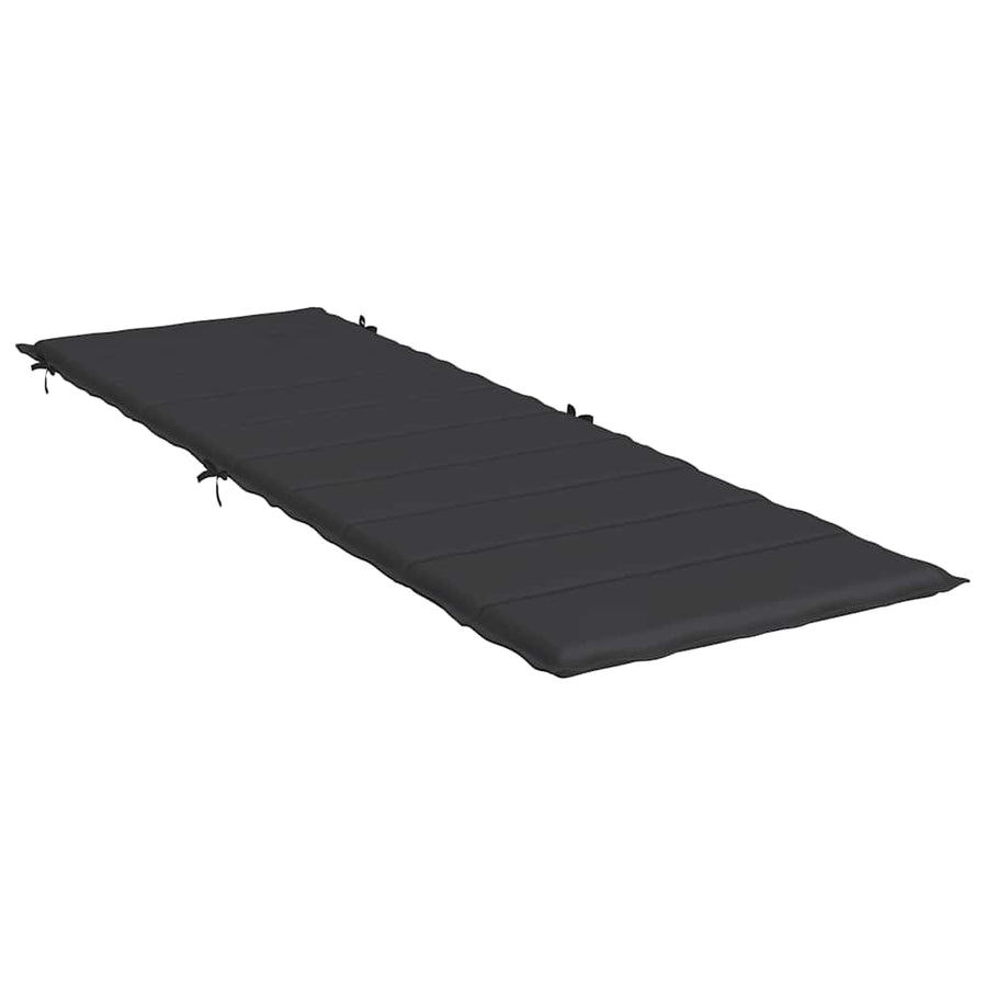 Sun Lounger Cushion Black 186x58x4cm Oxford Fabric