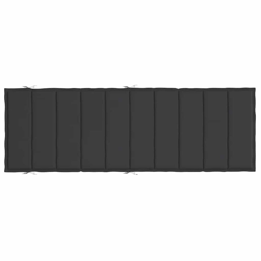 Sun Lounger Cushion Black 186x58x4cm Oxford Fabric