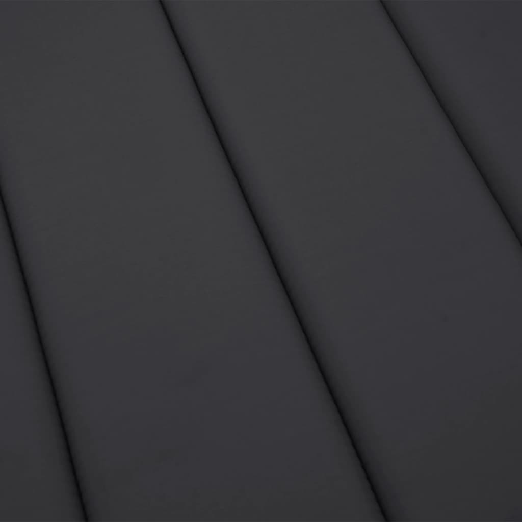 Sun Lounger Cushion Black 186x58x4cm Oxford Fabric